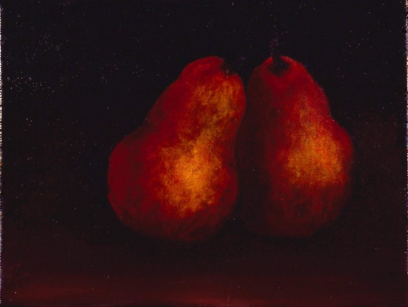 Two Floating Red Pears