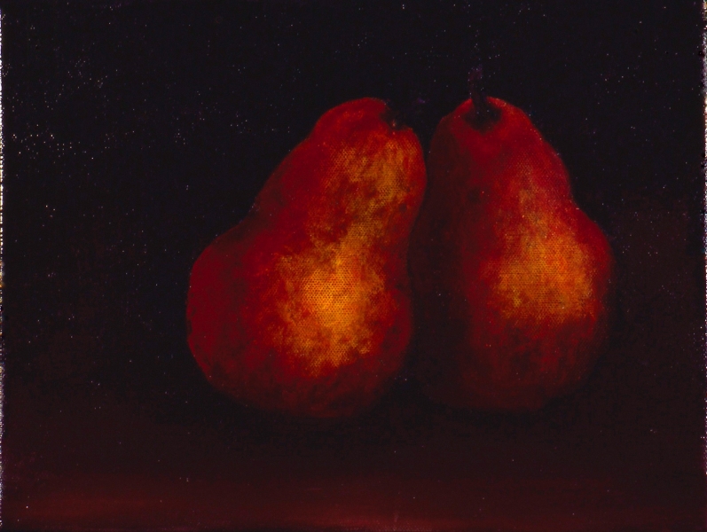 Two Floating Red Pears